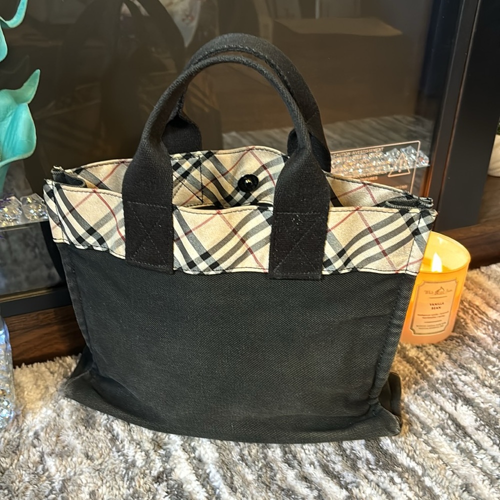 Burberry Blue Label Denim Tote.  Black denim! - Picture 3 of 8